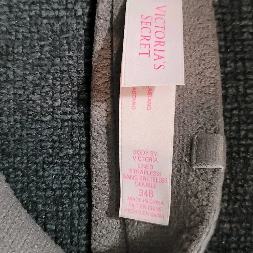 Victorias Secret Body‎ by Victoria Gray Lined Strapless Bra 34B Underwire Formal